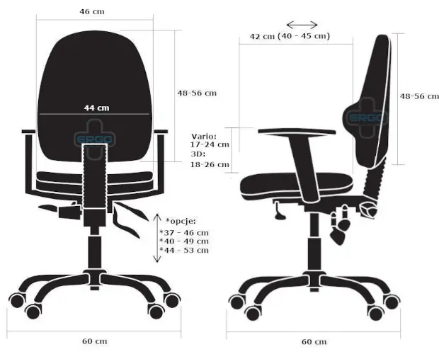 krzesło Kulik System Classic Pro wymiary